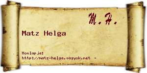 Matz Helga névjegykártya